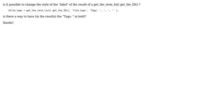 Wordpress: get_the_term_list( get_the_ID() label formatting? смотреть онлайн