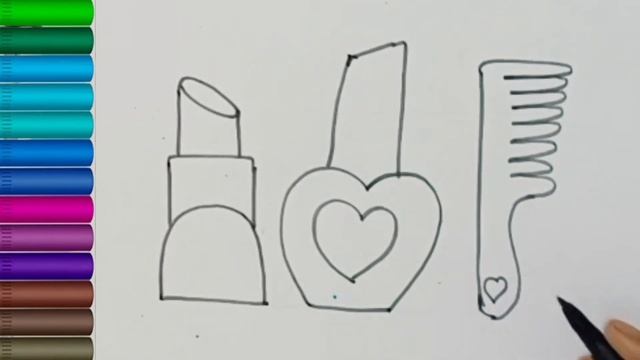 Makeup Tools Drawing For Kids | Painting And Coloring For Kids & Toddlers #drawing #drawingforkids