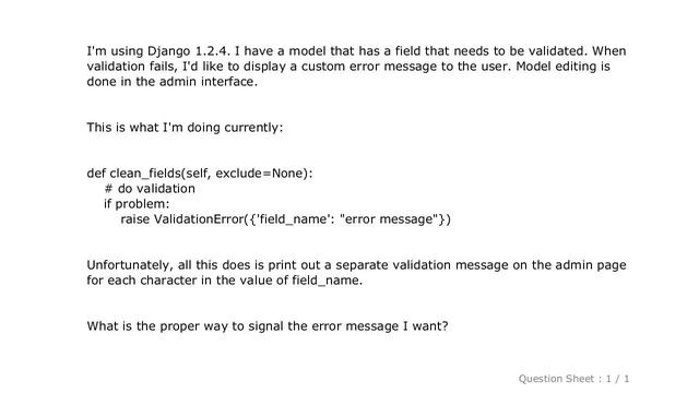 Django : Django: Display a custom error message for admin validation error смотреть онлайн