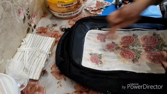 МК: Декупаж на рюкзаке // DIY decoupage on a backpack смотреть онлайн