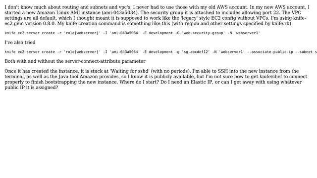 DevOps & SysAdmins: How do I get knife to bootstrap an EC2 instance in a public VPC? смотреть онлайн