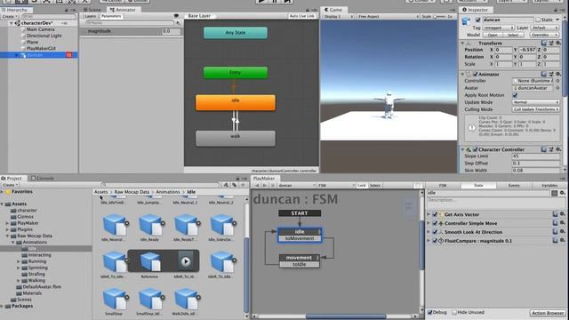unity mechanim basic movements idle/ small steps/ walk смотреть онлайн