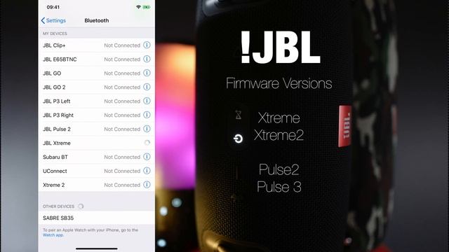 JBL Xtreme and Pulse Firmware Versions смотреть онлайн