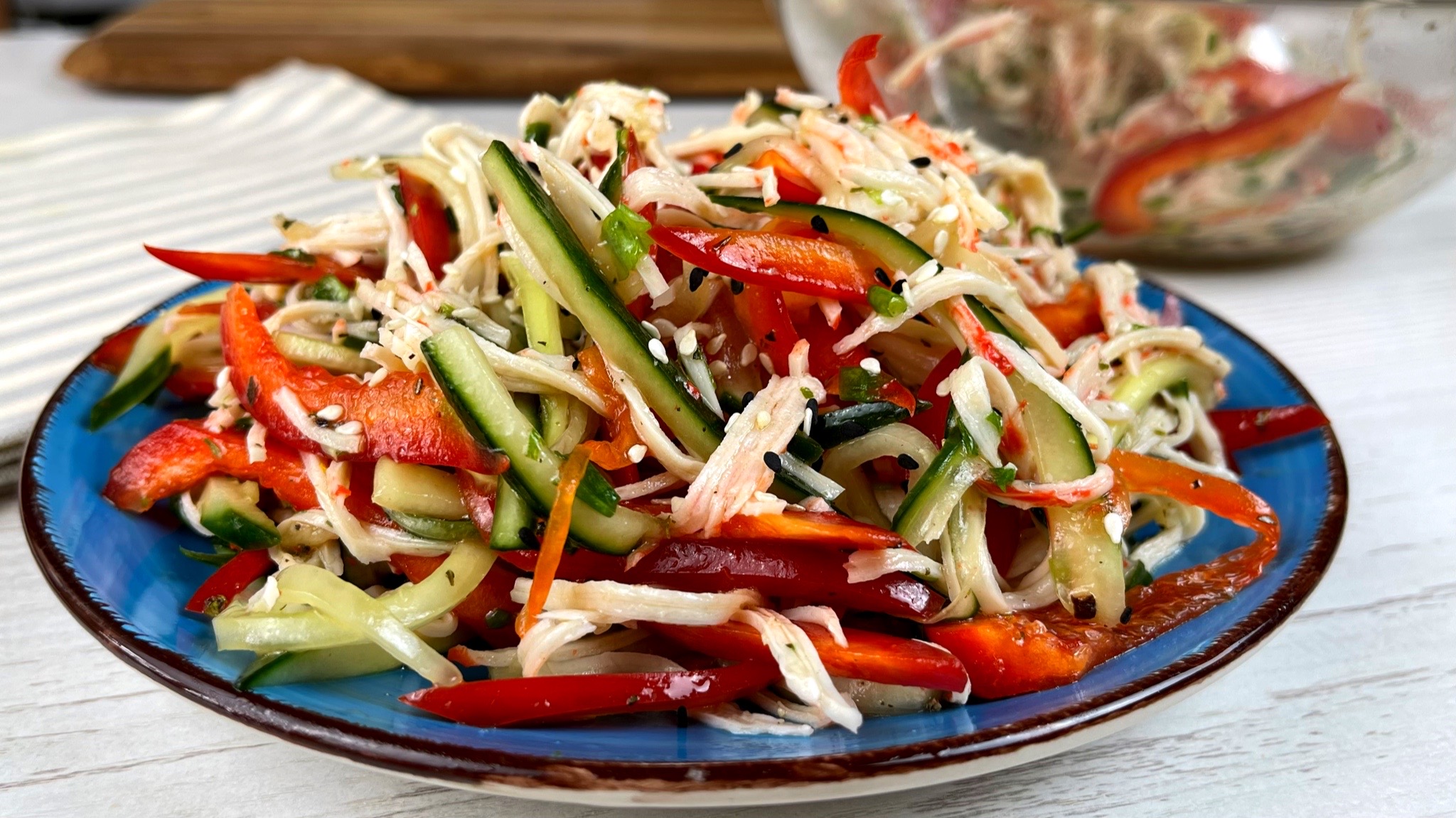 Неизбитый РЕЦЕПТ салата. САЛАТ за 5 минут,а настолько ВКУСНЫЙ,что на столе ничего не останется! смотреть онлайн