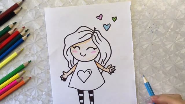 Как нарисовать девочку ) Рисуем вместе, детский урок ) смотреть онлайн