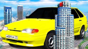 КАТАЕМСЯ НА ГИГАНТСКОЙ МАШИНЕ ВАЗ 2114 В ГОРОДЕ! ОГРОМНЫЕ РУССКИЕ МАШИНЫ  ГТА 5 МОДЫ МУРКА