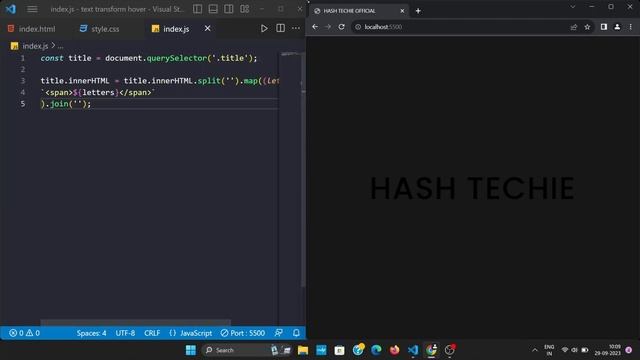Text Hover Effect using CSS & JavaScript. смотреть онлайн