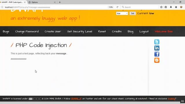 bWAPP Lesson-6 php code injection смотреть онлайн