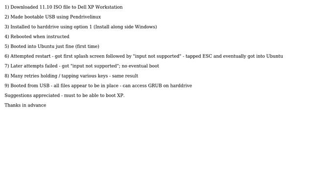 Cannot Boot Win XP or Ubuntu from hard drive - get Input Not Supported смотреть онлайн
