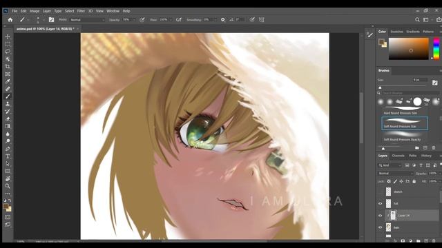 Digital Painting using Photoshop || Beautiful anime Girl. смотреть онлайн