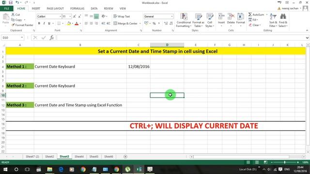 Adding Current Date and Time Stamp in Excel #Trick 8 смотреть онлайн