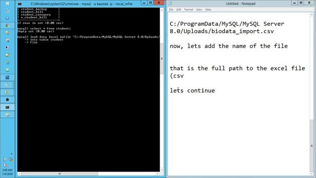 The fastest way to import CSV data into MySql database table via Command Line (LOAD DATA INFILE) смотреть онлайн