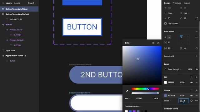 Secondary Buttons – Making a Figma Button Component Set (2/3) смотреть онлайн