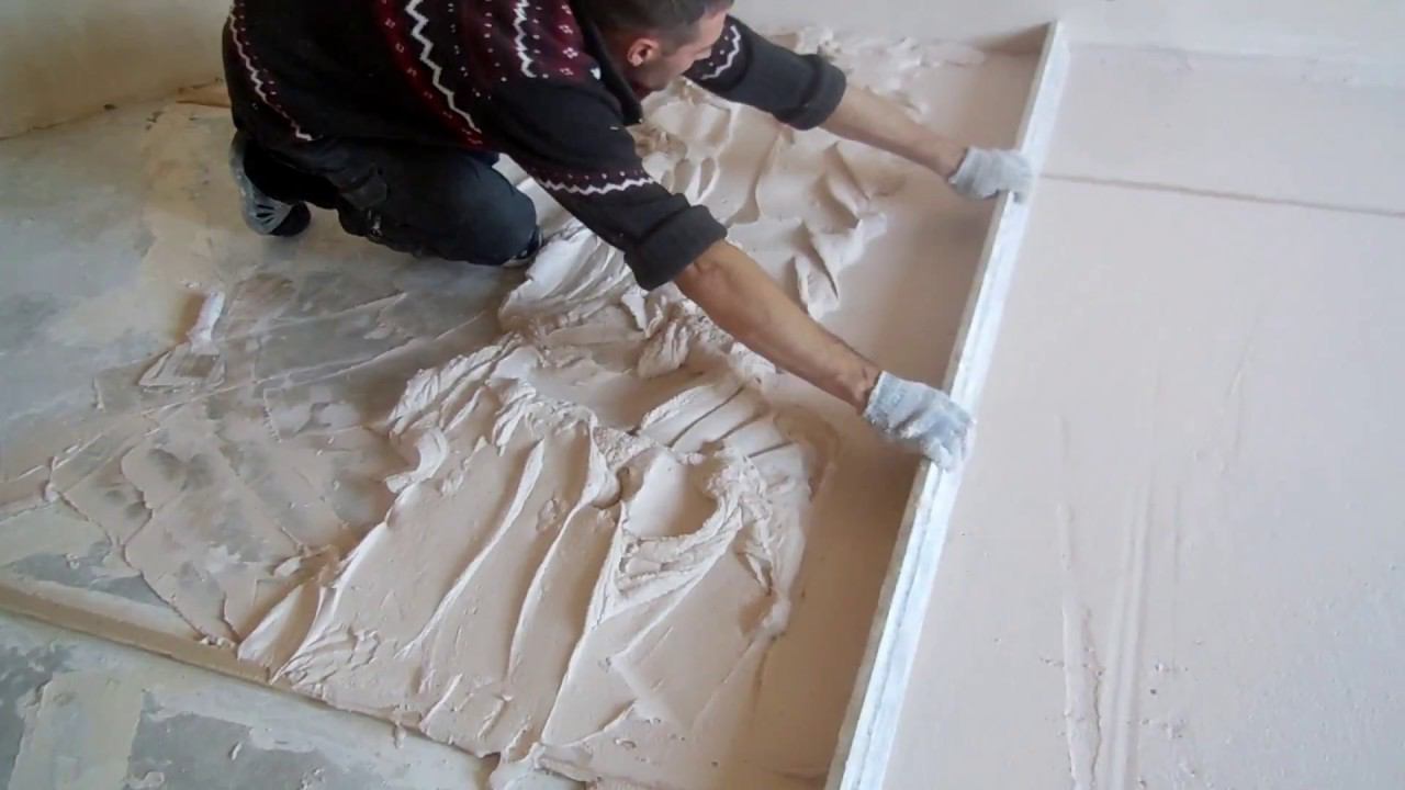 ШТУКАТУРКА ПОЛА своими руками, РАСХОД ШТУКАТУРКИ на м2, выравнивание пола, штукатурка видео смотреть онлайн