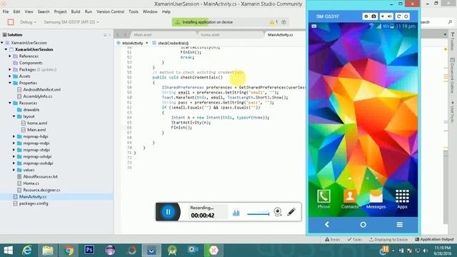 Xamarin User Session Example Android смотреть онлайн