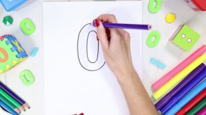 Цифра 0. Учим цифру ноль, развивающий ролик. Учим цифры дома