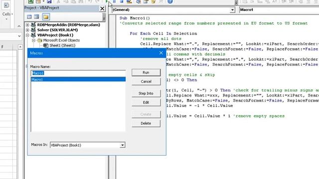 Excel VBA: convert number format from European to US смотреть онлайн