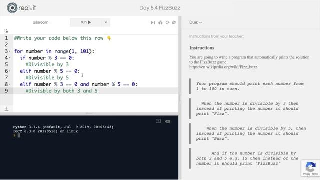 Day 5 - Python Loops - 7 [Interactive Coding Exercise] The FizzBuzz Job Interview Question смотреть онлайн