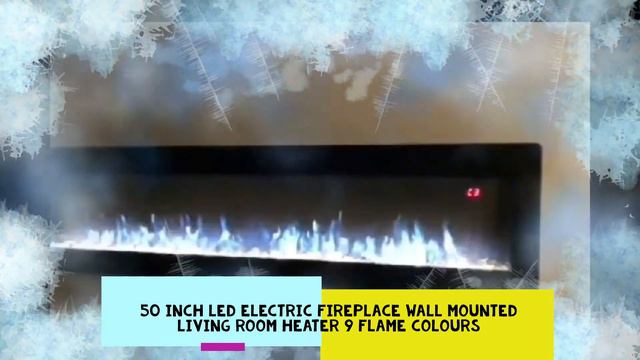 50 Inch LED Electric Fireplace Wall Mounted Living Room Heater 9 Flame Colours смотреть онлайн