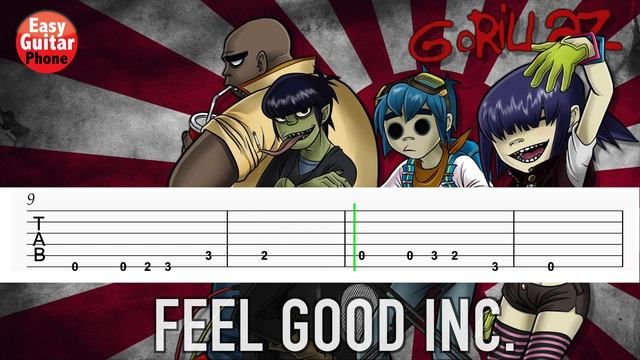 Gorillaz - Feel Good Inc. / Easy Guitar Tutorial + TAB смотреть онлайн