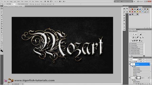 PHOTOSHOP: Create a beautiful "Medieval Metal Text" - TIGERFISH TUTORIALS - Cord Elsner смотреть онлайн