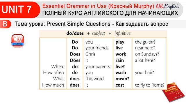 Unit 7 Вопросы в Present Simple (Do I?) Английский для начинающих| Ok English Elementary смотреть онлайн