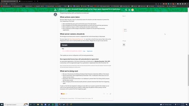 FiveM 11/6/22 Incident Report - Change/Regenerate Server Keys смотреть онлайн