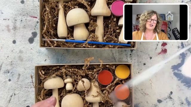 Show & Tell! New adorable Painted Mushroom DIY kit ? смотреть онлайн