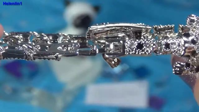 Браслет "Леопард" с белыми кристаллами Swarovski Elements iloveme.su смотреть онлайн