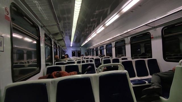 Киевское направление РЖД (МЦД-4). ЭД2Т-0027. Ночной-утренний маршрут : Калуга-1 - Москва-Киевская. смотреть онлайн