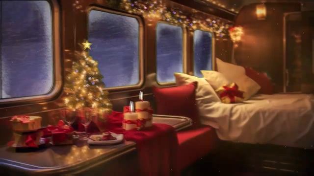 Расслабляющее рождественское путешествие на поезде. Рождественская атмосфера. смотреть онлайн