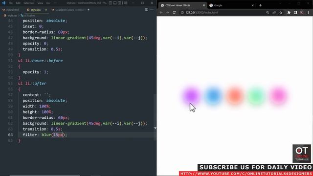CSS Icon Hover Effects with Text And Gradient Drop Shadow смотреть онлайн