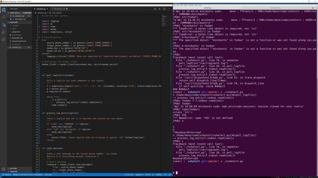 Python Project: Send a Text Message when root logs in смотреть онлайн