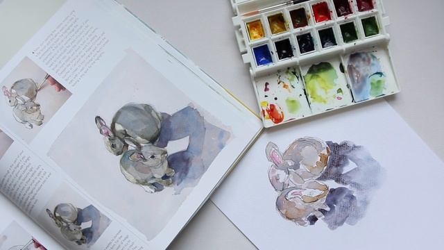 Recreating Bunny Illustration from 50 Small Paintings by Wil Freeborn смотреть онлайн