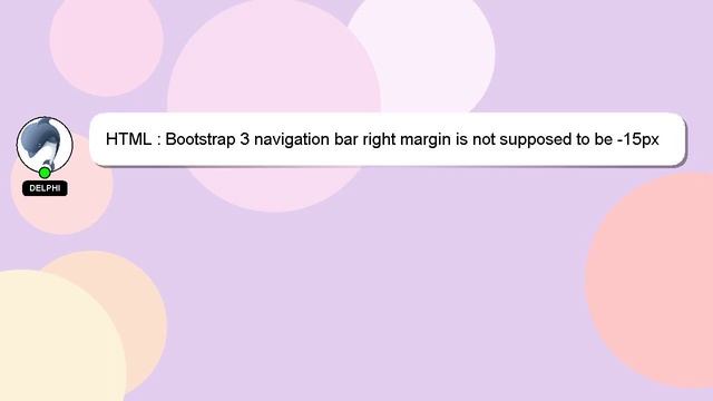 HTML : Bootstrap 3 navigation bar right margin is not supposed to be -15px смотреть онлайн