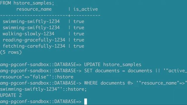 How to update and delete hstore documents in Postgres смотреть онлайн