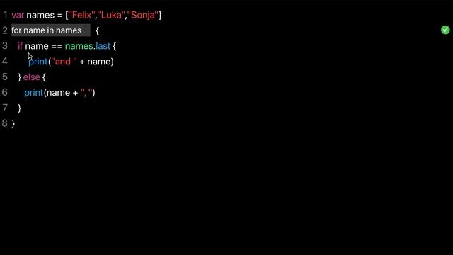 Learn Swift: Iterate over array using for in loop (Chapter 6 Lesson 2) смотреть онлайн