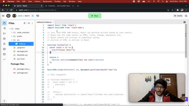 React Event Handling смотреть онлайн