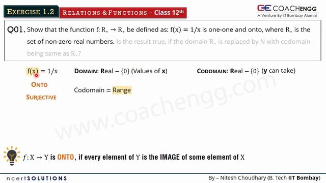 RELATIONS & FUNCTIONS Exercise 1.2 | Q1 | Class 12 Maths NCERT Solutions | Prove ONE ONE, ONTO смотреть онлайн