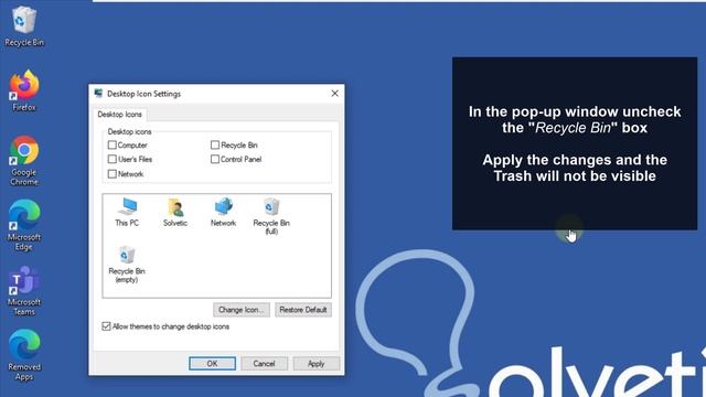 ✔️ REMOVE RECYCLE BIN from DESKTOP Windows 10 2021 смотреть онлайн