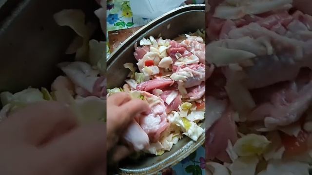 Готовлю вкусная еда. Цыпленок с капустой, болгарсския обед #еда #готовимдома