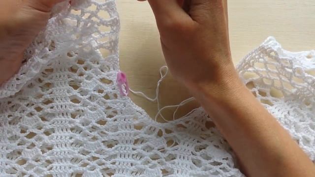 ***Пляжная туника крючком*** 5 ЧАСТЬ (Обвязка. Шнуровка. Фото готовой туники) смотреть онлайн
