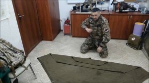 Укладка плащ-палатки для эвакуации раненого