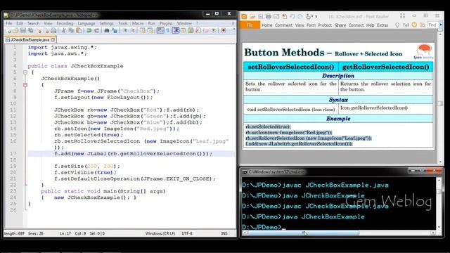 Java Swing GUI Part #13: CheckBox creation using JCheckBox() constructors and its Methods смотреть онлайн