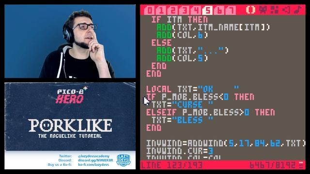 Making a Roguelike #47 - Curses - Pico-8 Hero смотреть онлайн