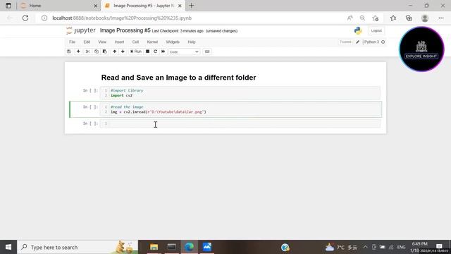 OpenCV Python Tutorial for Beginners - How to Read and Save an Image to a different folder смотреть онлайн