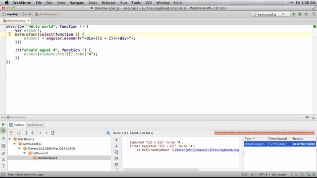 Egghead.io - AngularJS - Unit Testing Hello World смотреть онлайн