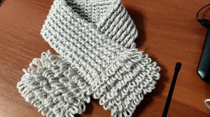 Шарфик крючком. Комплект шарф+шапка для начинающих.