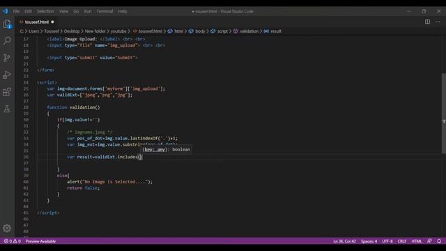 Image Validation using JavaScript | File upload Validation in JavaScript смотреть онлайн