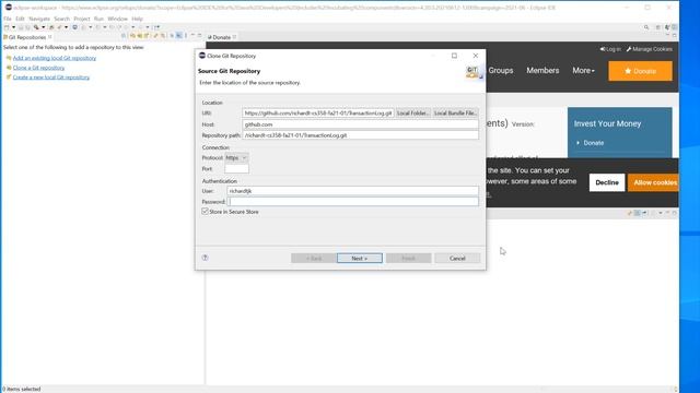 Version Control - Adding a local clone from a GitHub repository to Eclipse смотреть онлайн